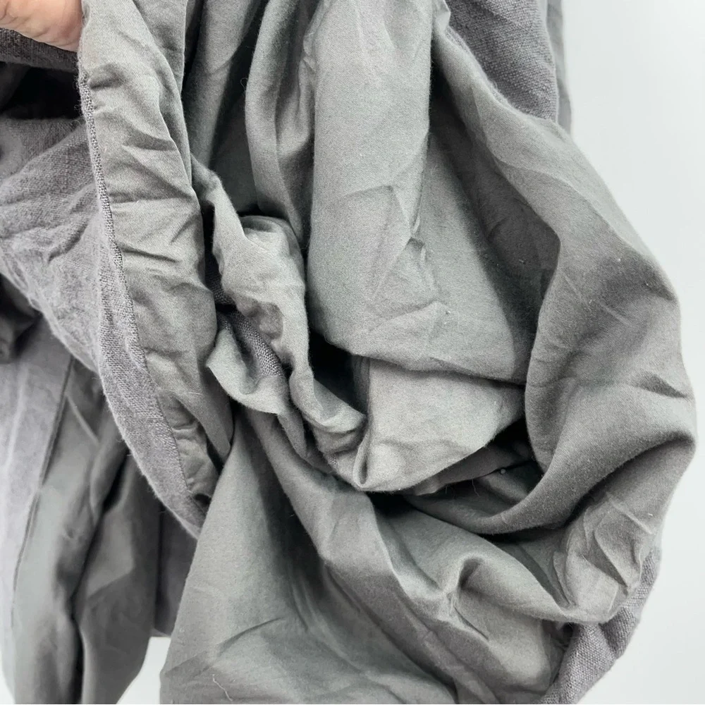 Casaluna KING Heavyweight Linen Blend Duvet Cover Dark Gray zipper